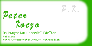 peter koczo business card